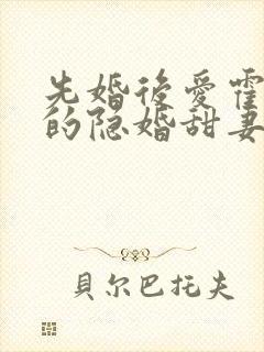 先婚后爱霍先生的隐婚甜妻大结局?