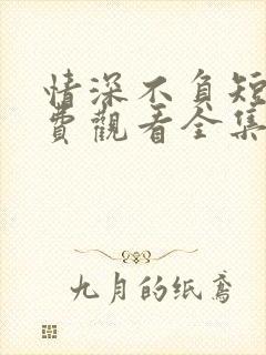 情深不负短剧免费观看全集高清版