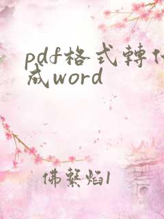 pdf格式转化成word