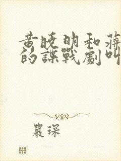 黄晓明和蒋欣演的谍战剧叫什么名字