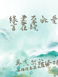 缘尽至此爱不再言在线