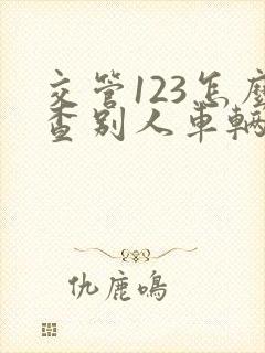 交管123怎么查别人车辆违章