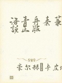 洛青舟秦蒹葭小说正版