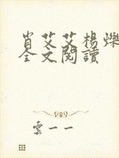 肖艾艾杨烁小说全文阅读