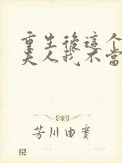 重生后这个总裁夫人我不当了 小说