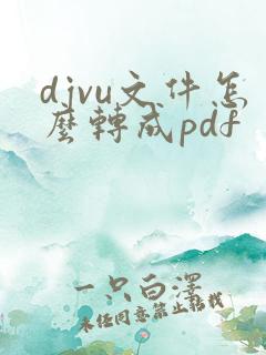 djvu文件怎么转成pdf