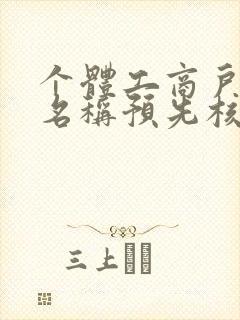 个体工商户字号名称预先核准申请书