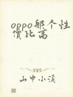oppo那个性价比高