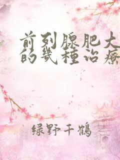 前列腺肥大增生的几种治疗方法