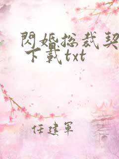 闪婚总裁契约妻 下载txt