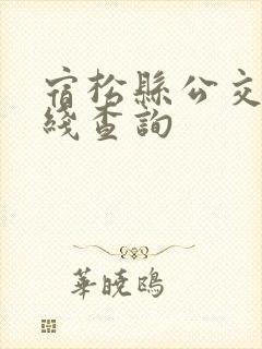 宿松县公交车路线查询