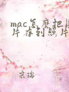 mac怎么把图片存到照片