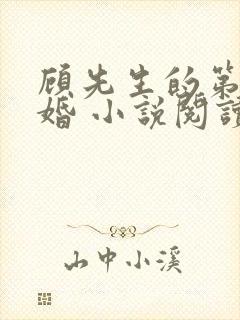 顾先生的第一宠婚 小说阅读