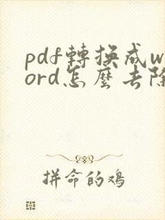 pdf转换成word怎么去除水印
