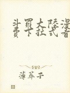 斗罗大陆漫画免费下拉式看漫画在线观看