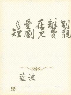 《爱在离别后》短剧免费观看