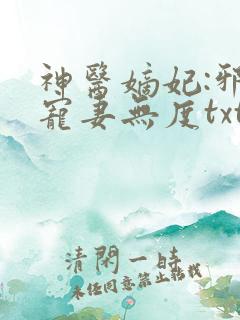 神医嫡妃:邪王宠妻无度txt