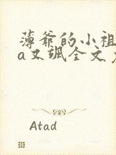 薄爷的小祖宗又a又飒全文免费阅读