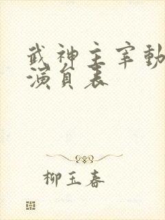 武神主宰动漫的演员表