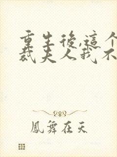 重生后,这个总裁夫人我不当了小说