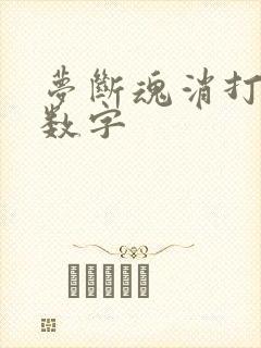 梦断魂消打三个数字