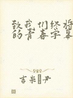 致我们终将逝去的青春字幕