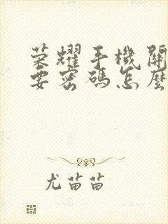 荣耀手机关机需要密码怎么强制关机不重启