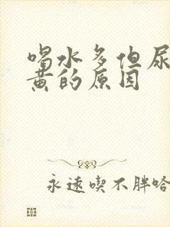 喝水多但尿少尿黄的原因