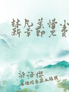 林凡叶惜小说最新章节免费阅读