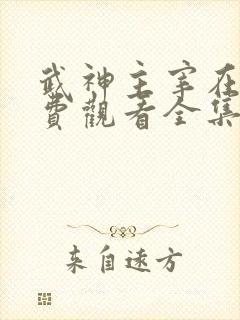 武神主宰在线免费观看全集