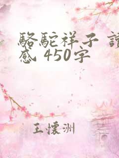 骆驼祥子 读后感 450字