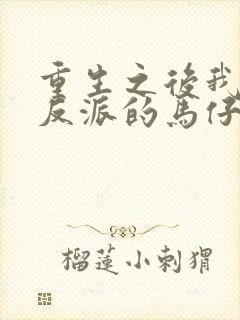 重生之后我成了反派的马仔小说