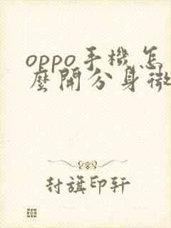 oppo手机怎么开分身微信