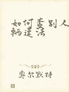 如何查别人的车辆违法