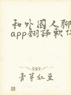 和外国人聊天的app翻译软件