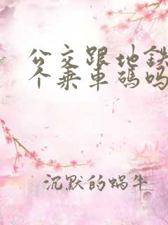 公交跟地铁是一个乘车码吗