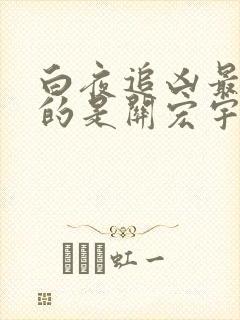 白夜追凶最后抓的是关宏宇还是关宏峰