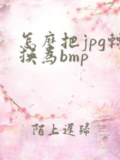 怎么把jpg转换为bmp