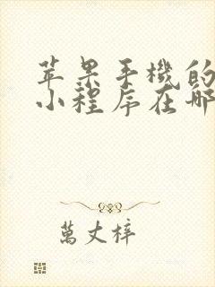 苹果手机的微信小程序在哪里找出来