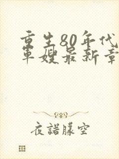 重生80年代当军嫂最新章节