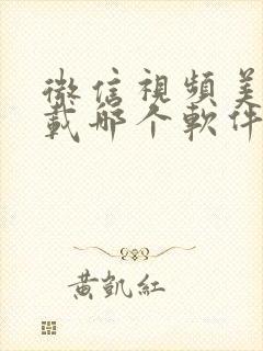 微信视频美颜下载哪个软件好