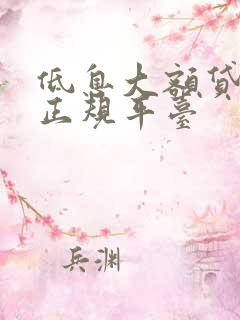 低息大额贷款的正规平台