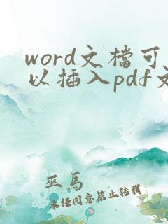 word文档可以插入pdf文件么