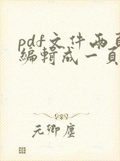 pdf文件两页编辑成一页