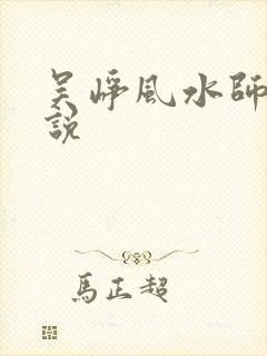 吴峥风水师的小说