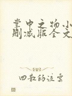 掌中之物小说无删减版全文阅读