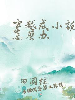 穿越成小说反派怎么办