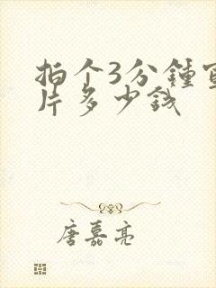 拍个3分钟宣传片多少钱