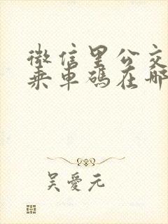 微信里公交地铁乘车码在哪里