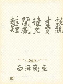 离开后才说爱我短剧免费观看全集